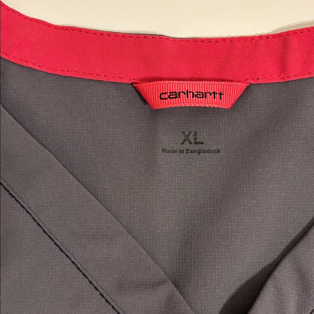 Carhartt Scrubs Top Only Womens Excellent Condition Charcoal Grey - XL - Picture 2 of 5